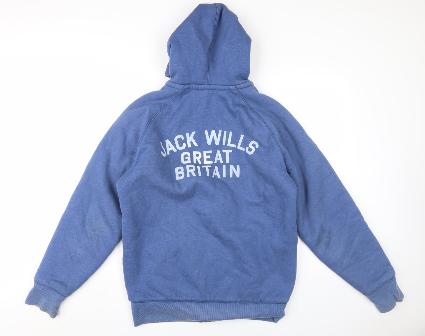 Jack Wills Mens Blue Cotton Full Zip Hoodie Size L