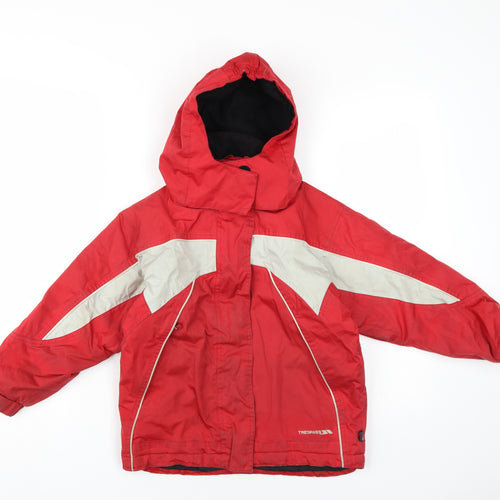 Trespass Boys Red Rain Coat Coat Size 5-6 Years Zip