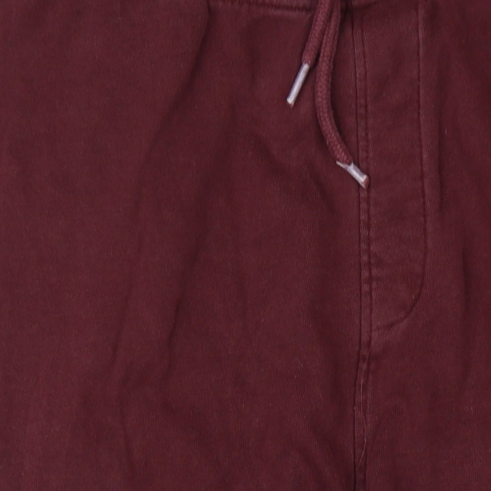 JACK & JONES Mens Red Cotton Jogger Trousers Size M L27 in Regular Drawstring