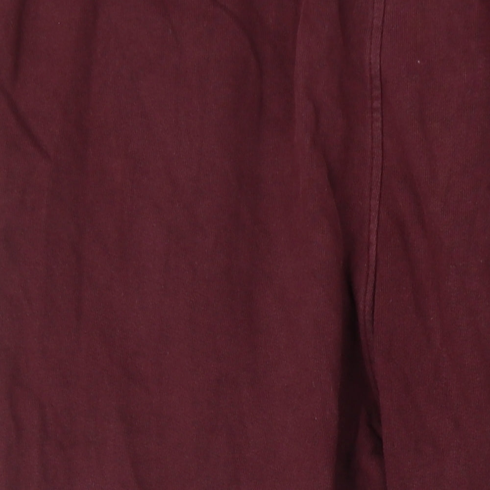 JACK & JONES Mens Red Cotton Jogger Trousers Size M L27 in Regular Drawstring