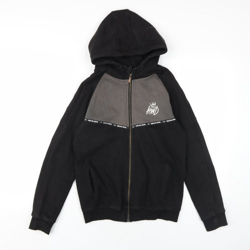 Kings Will Dream Boys Black Cotton Full Zip Hoodie Size 12-13 Years Zip