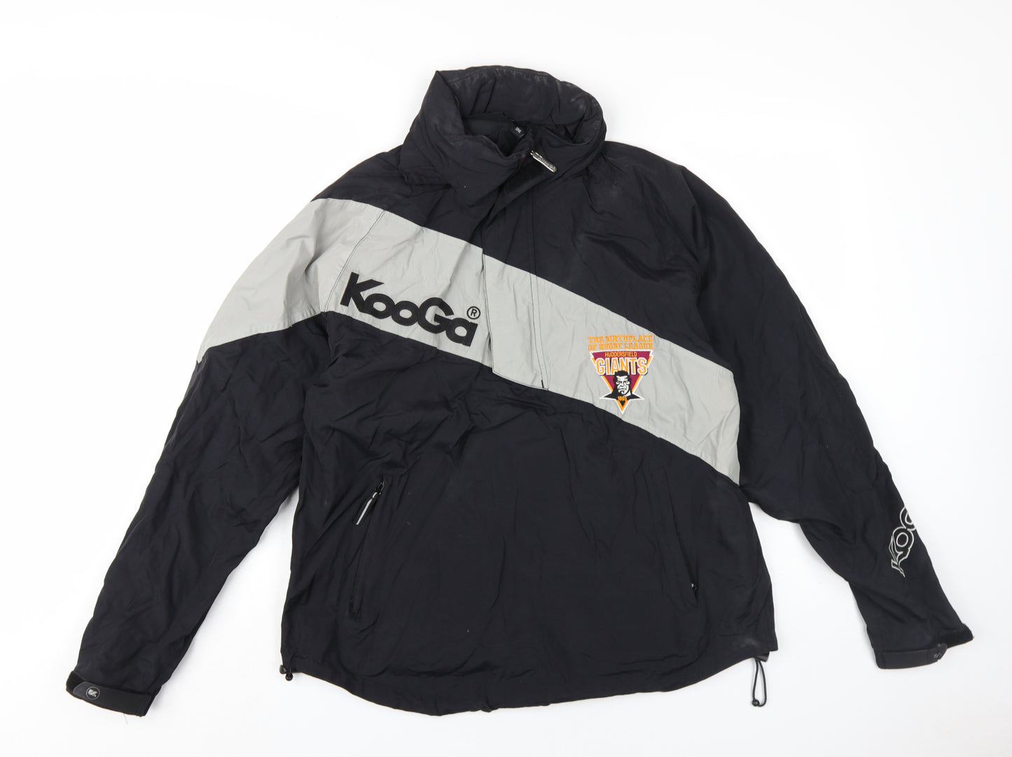 Kooga Mens Black Jacket Coat Size M Zip - Huddersfield Giants