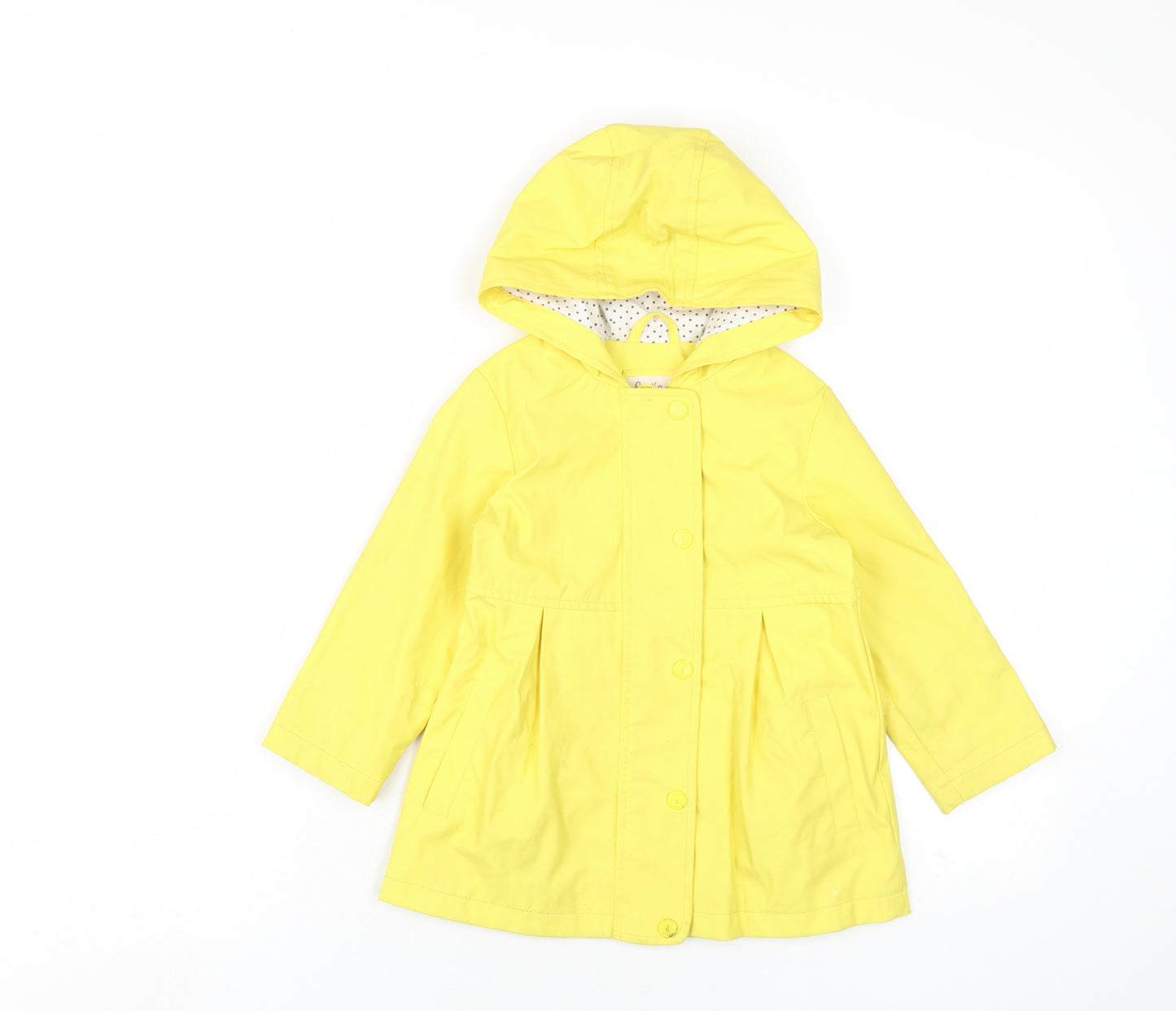 Jasper Conran Girls Yellow Rain Coat Coat Size 3-4 Years Zip