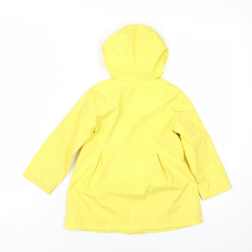 Jasper Conran Girls Yellow Rain Coat Coat Size 3-4 Years Zip