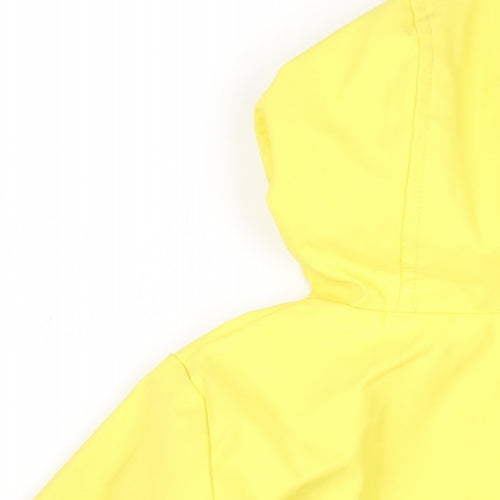 Jasper Conran Girls Yellow Rain Coat Coat Size 3-4 Years Zip