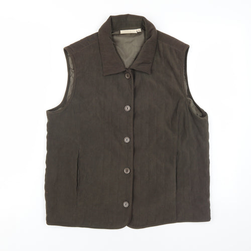 EWM Womens Green Gilet Waistcoat Size S Button