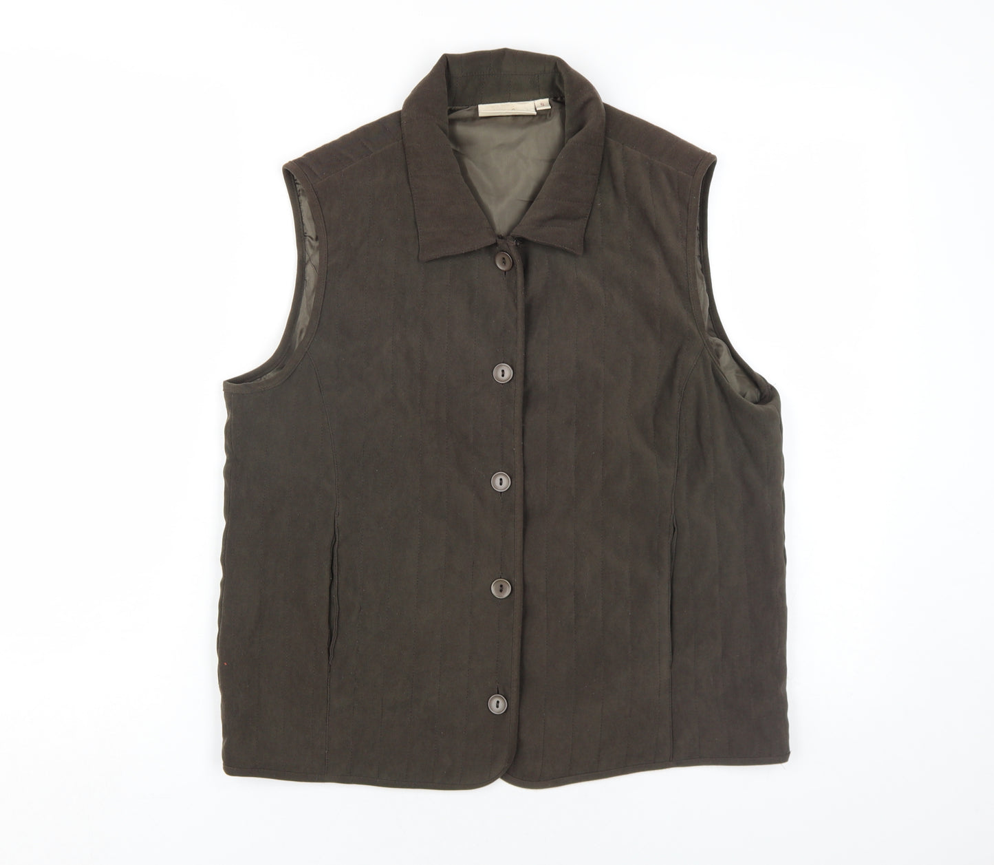 EWM Womens Green Gilet Waistcoat Size S Button