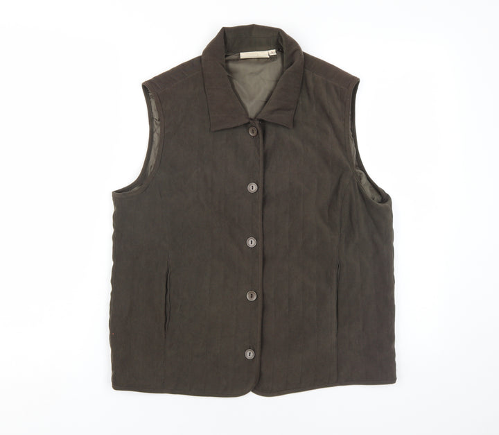 EWM Womens Green Gilet Waistcoat Size S Button