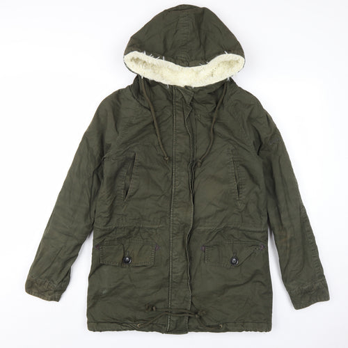 Lee Cooper Womens Green Parka Coat Size 8 Zip