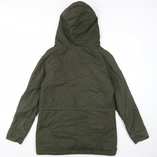 Lee Cooper Womens Green Parka Coat Size 8 Zip