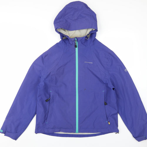 Craghoppers Womens Purple Rain Coat Coat Size 14 Zip