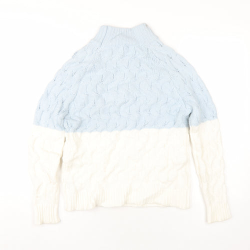 Telluride Womens Blue Mock Neck Polyester Pullover Jumper Size S