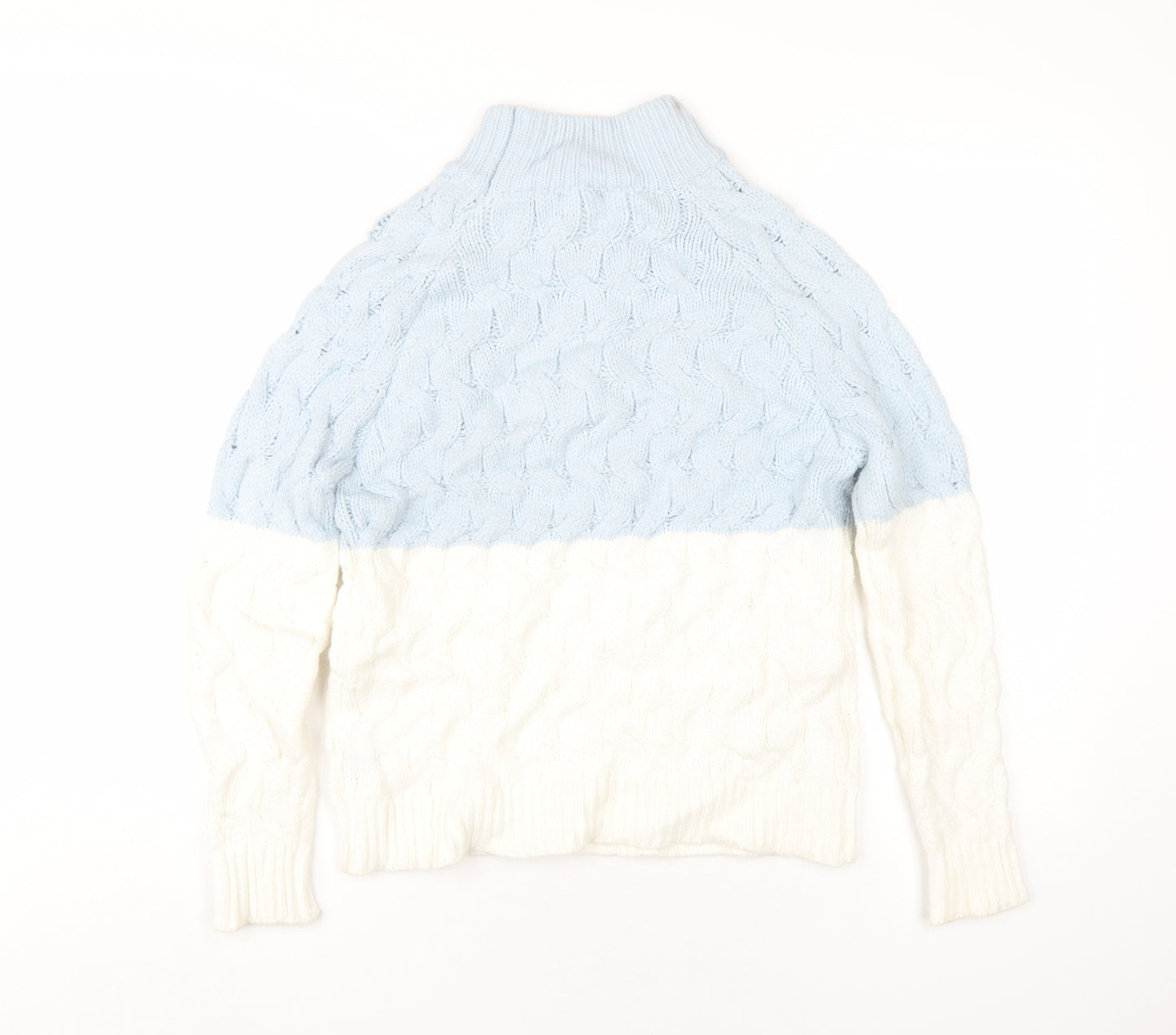Telluride Womens Blue Mock Neck Polyester Pullover Jumper Size S