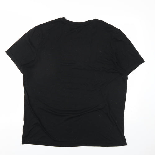 Reebok Mens Black Polyester T-Shirt Size XL Round Neck