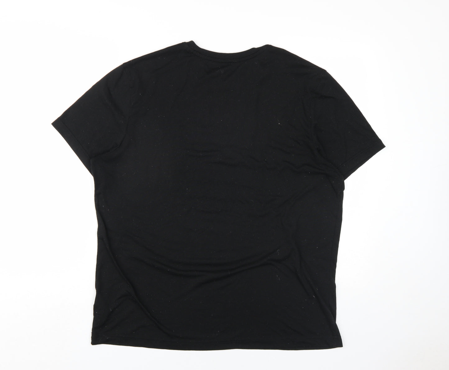 Reebok Mens Black Polyester T-Shirt Size XL Round Neck