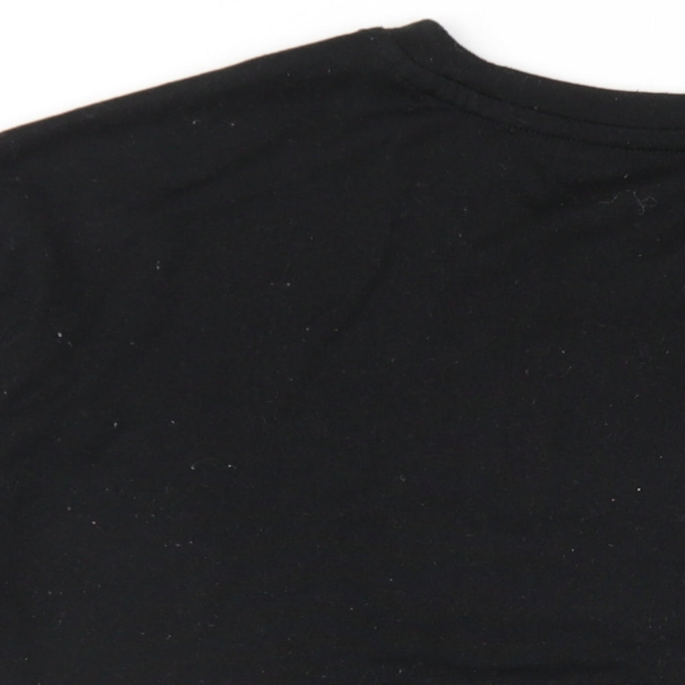 Reebok Mens Black Polyester T-Shirt Size XL Round Neck