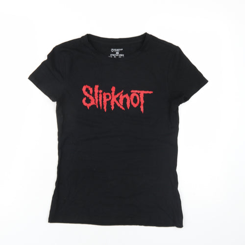 Slipknot Womens Black Cotton Basic T-Shirt Size XS Round Neck