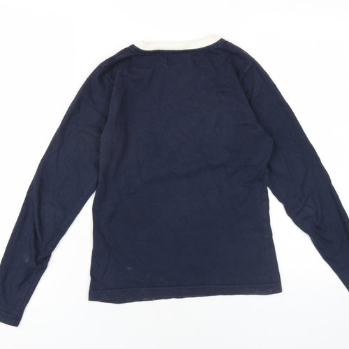 Merc Womens Blue Cotton Basic T-Shirt Size S Round Neck