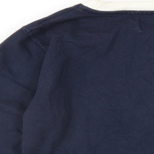 Merc Womens Blue Cotton Basic T-Shirt Size S Round Neck