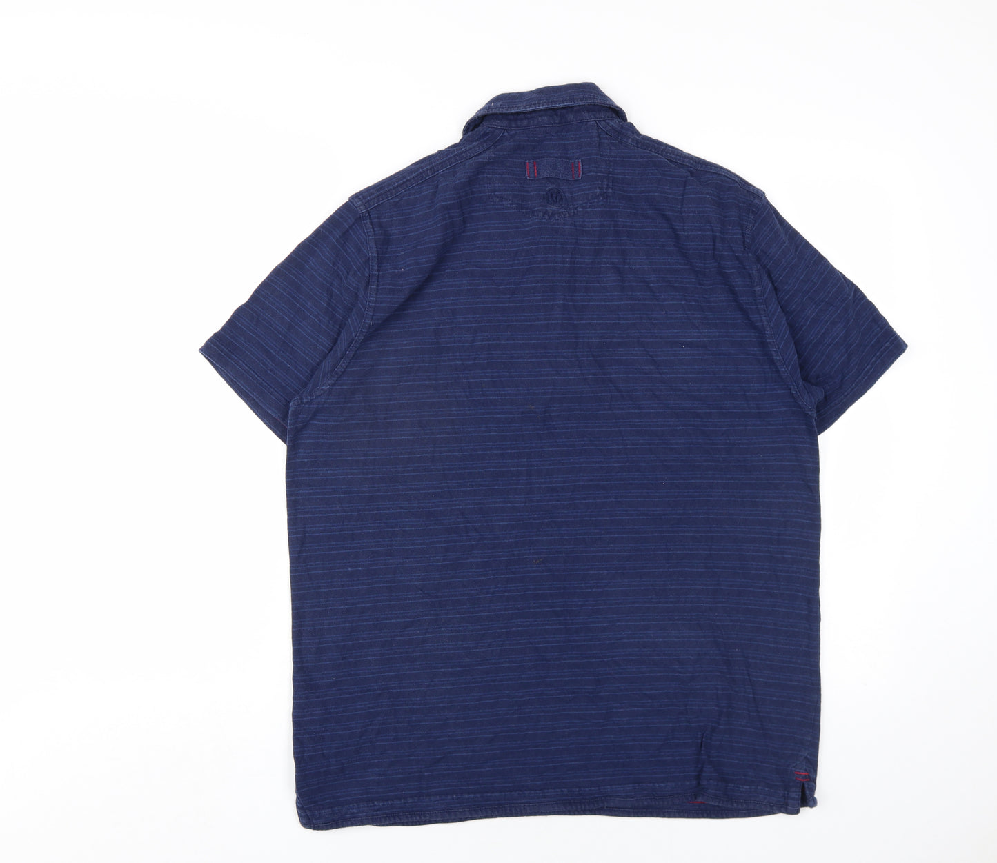 Fat Face Mens Blue Cotton Polo Size M Collared Button