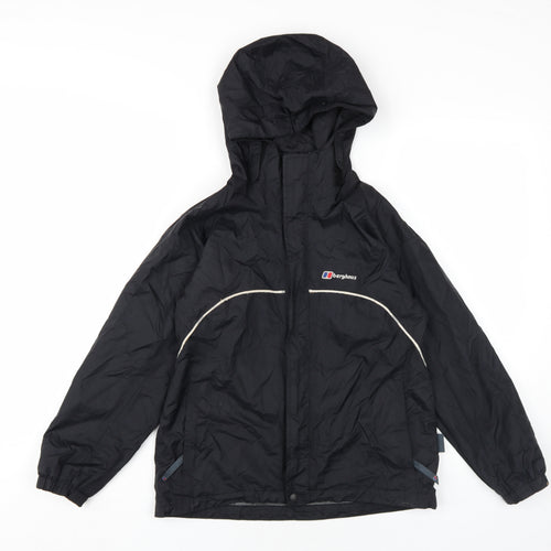 Berghaus Boys Black Rain Coat Coat Size 9-10 Years Zip