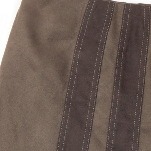 CC Womens Brown Polyester A-Line Skirt Size 16 Zip