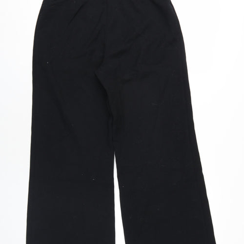 Marks and Spencer Womens Black Polyester Trousers Size 10 L30 in Regular Zip