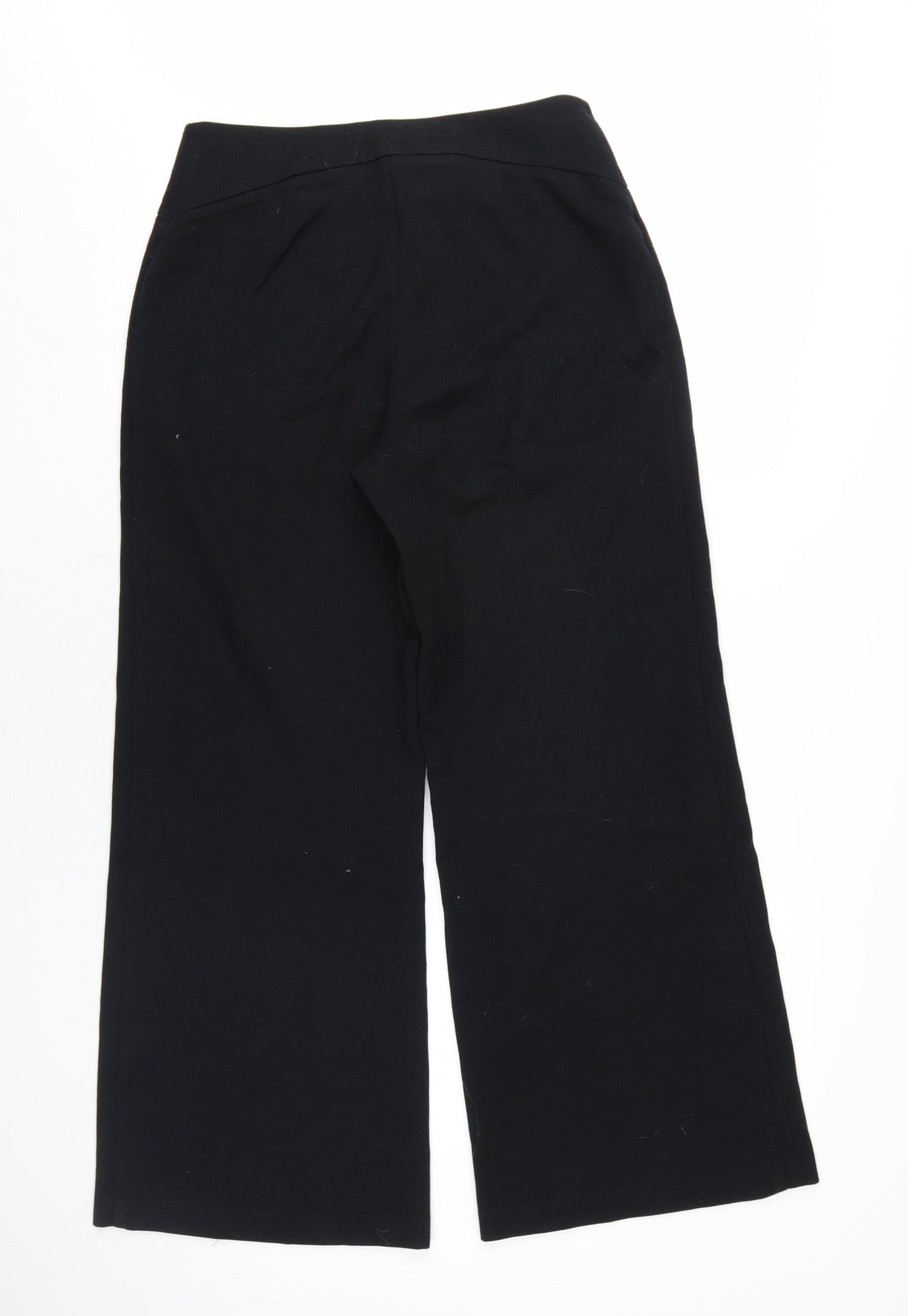 Marks and Spencer Womens Black Polyester Trousers Size 10 L30 in Regular Zip