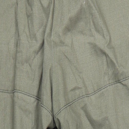 Clifford James Mens Green Cotton Trousers Size 36 in L30 in Regular Zip