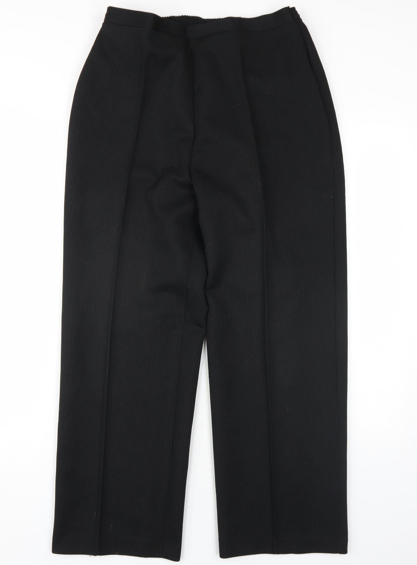 St Michael Womens Black Polyester Trousers Size 18 L28 in Regular