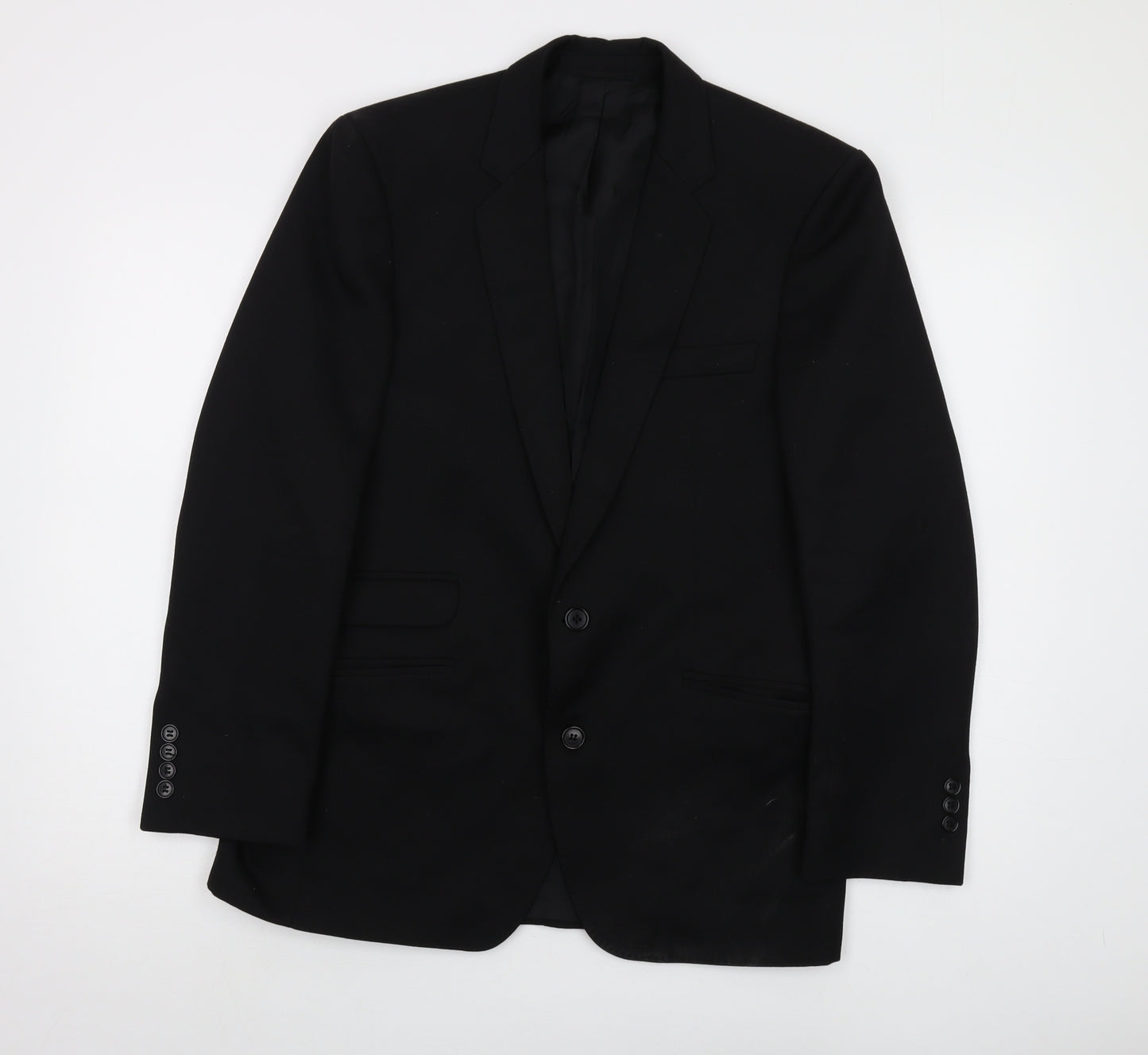 Diolen Mens Black Polyester Jacket Suit Jacket Size 38 Regular