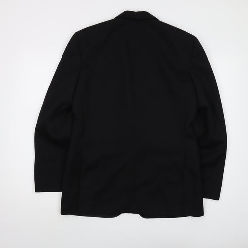 Diolen Mens Black Polyester Jacket Suit Jacket Size 38 Regular