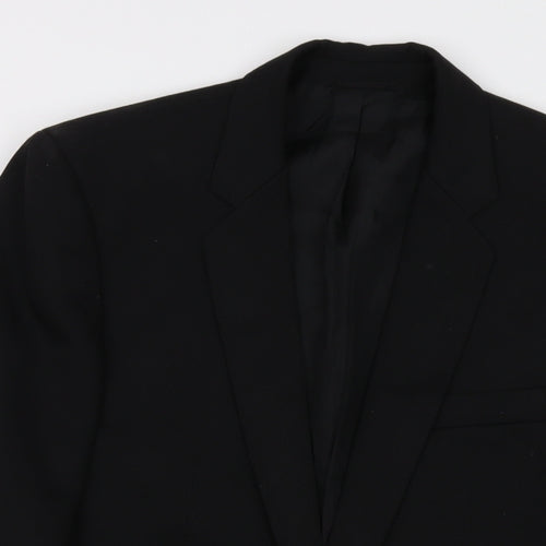 Diolen Mens Black Polyester Jacket Suit Jacket Size 38 Regular
