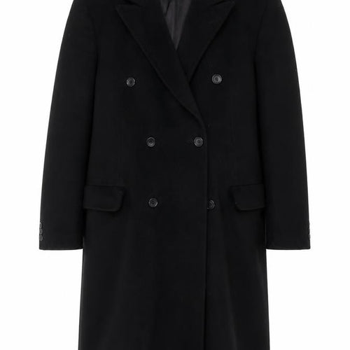 Beatties Mens Black Overcoat Coat Size L Button