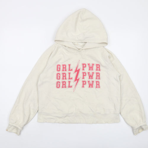 Gap Girls Ivory Cotton Pullover Hoodie Size 10-11 Years Pullover