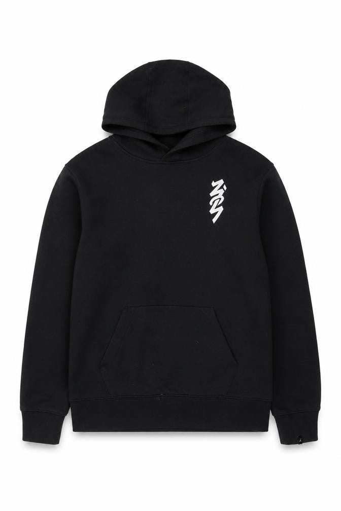 Front view of Jordan boys’ beige cotton pullover hoodie, size 13-14, years pullover