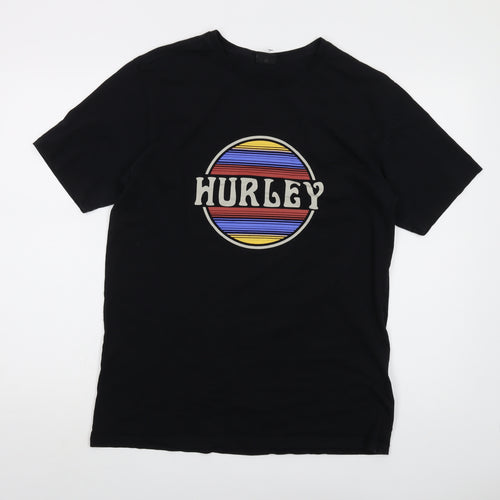 Hurley Mens Black Cotton T-Shirt Size XL Crew Neck