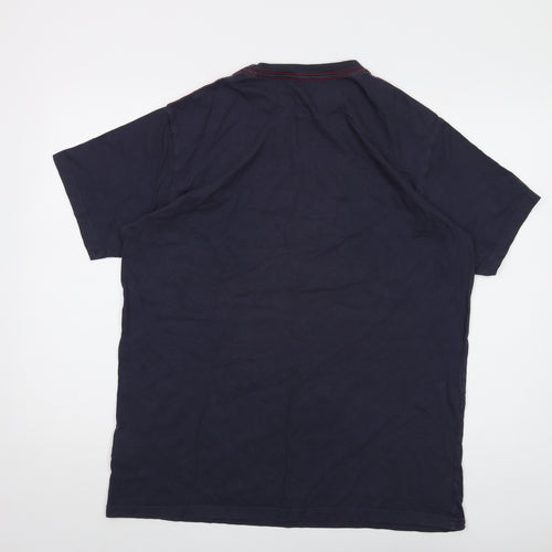 Weird Fish Mens Blue Cotton T-Shirt Size L Crew Neck