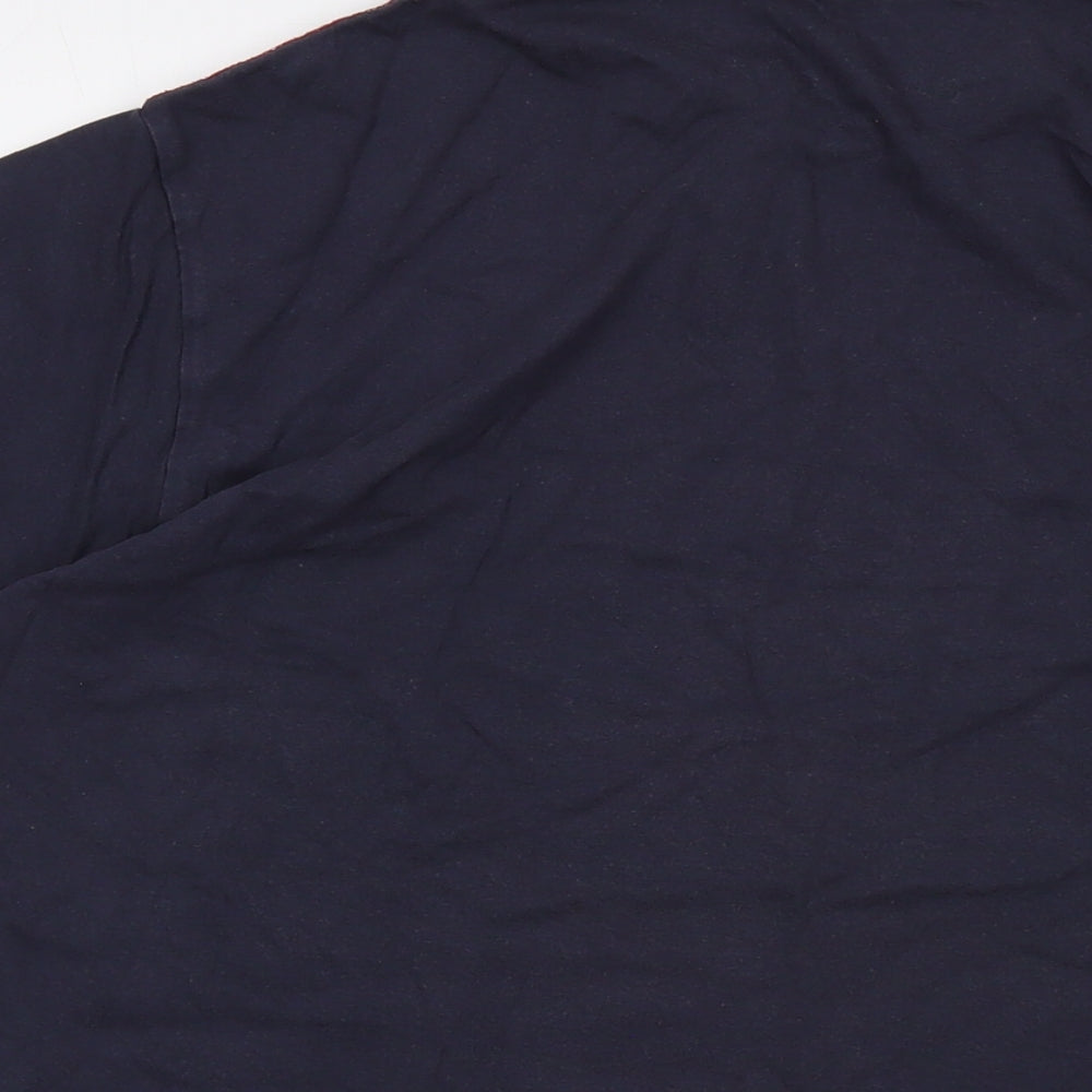 Weird Fish Mens Blue Cotton T-Shirt Size L Crew Neck