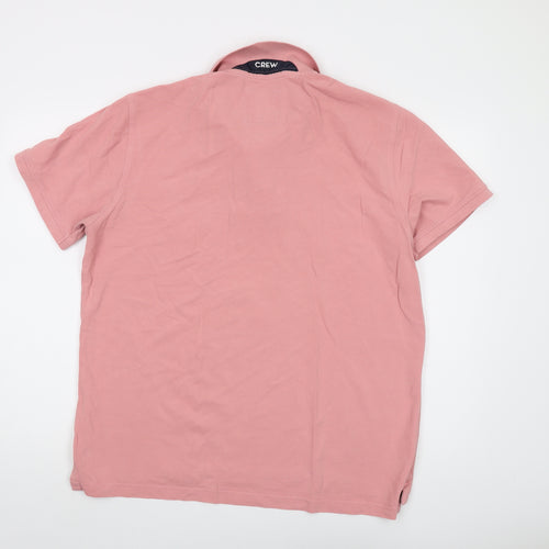 Crew Clothing Mens Pink Cotton Polo Size XL Collared Button