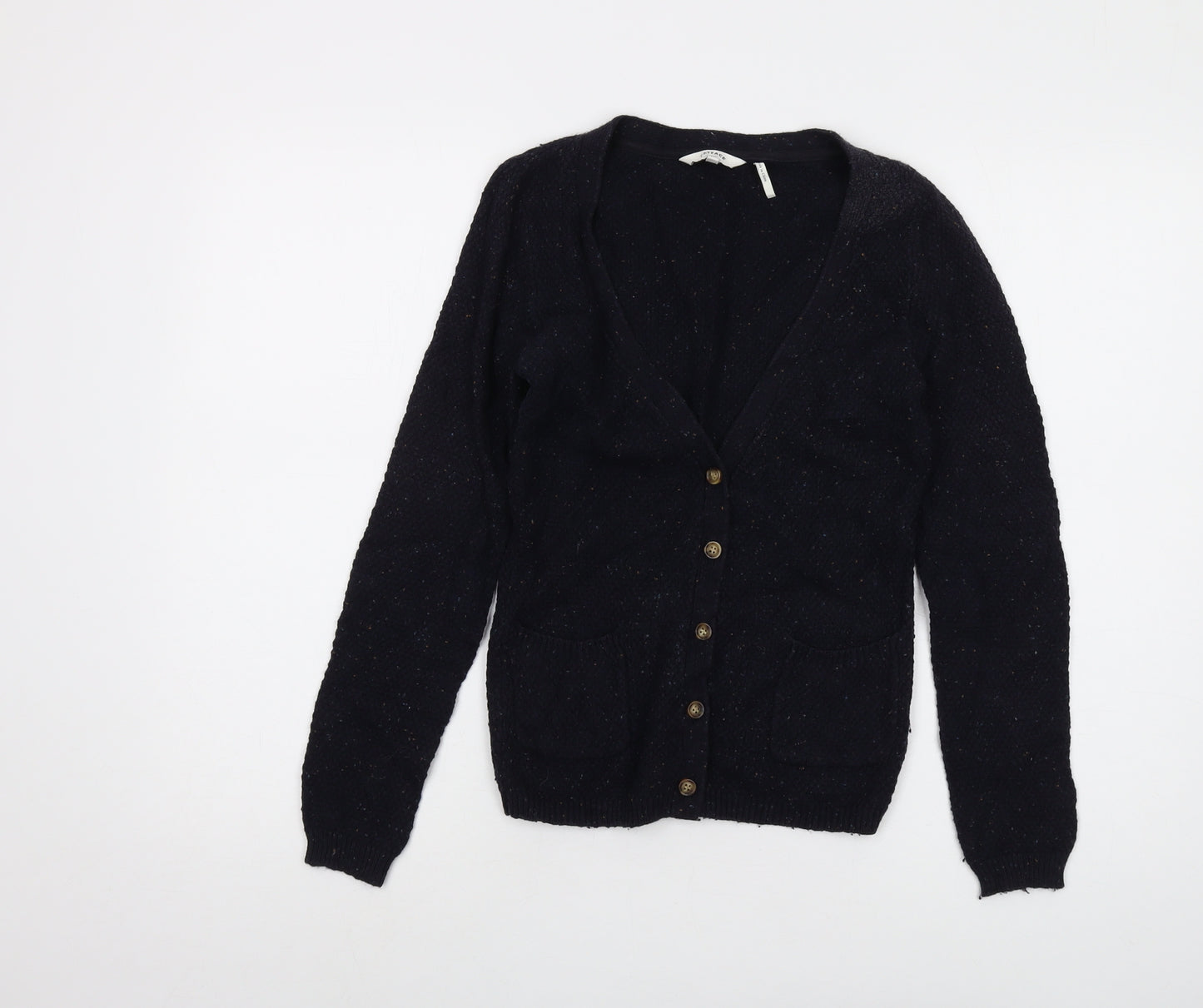 Fat Face Womens Blue V-Neck Cotton Cardigan Jumper Size 6