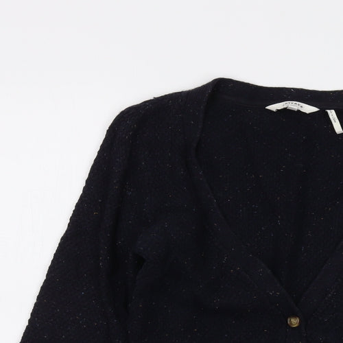 Fat Face Womens Blue V-Neck Cotton Cardigan Jumper Size 6