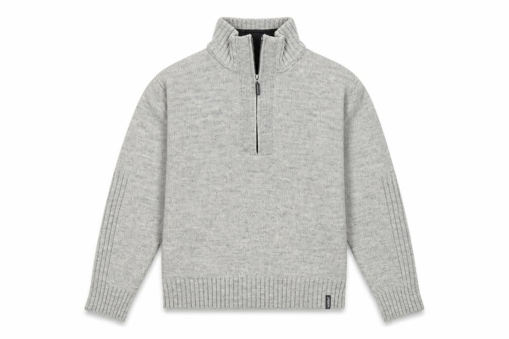 Keningston Mens Grey Mock Neck Acrylic Pullover Jumper Size XL Long Sleeve