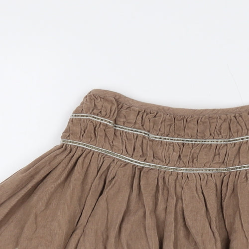 Monsoon Girls Beige Cotton A-Line Skirt Size 8-9 Years Regular Pull On