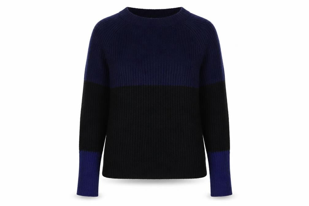 Front view of Gap women’s blue roll neck mohair jumper size 2xs