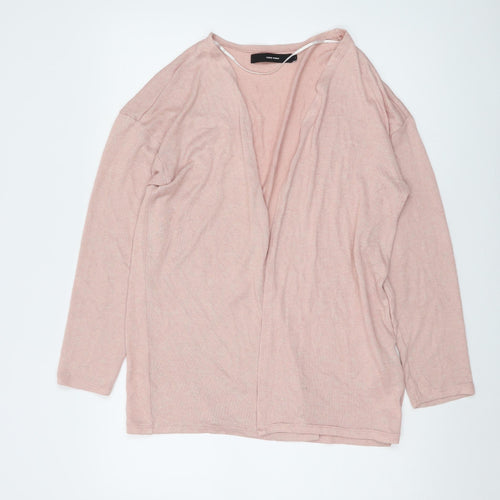 VERO MODA Womens Pink V-Neck Viscose Cardigan Jumper Size L