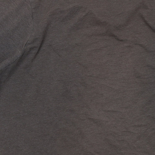Slazenger Mens Grey Cotton T-Shirt Size L V-Neck