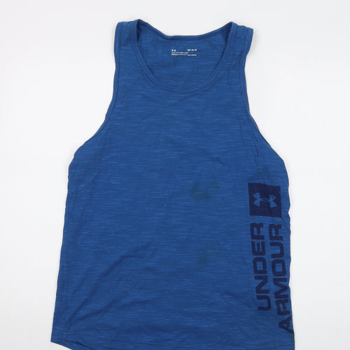 Under armour Mens Blue Cotton T-Shirt Size M Round Neck