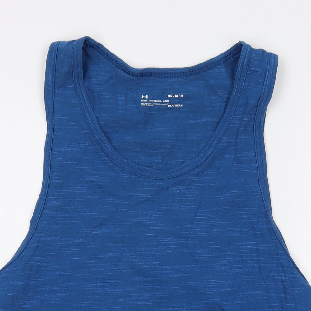 Under armour Mens Blue Cotton T-Shirt Size M Round Neck