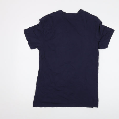 Reebok Mens Blue Cotton T-Shirt Size M Crew Neck